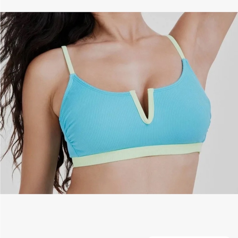 Salt + Cove Blue and Green Bikini Top